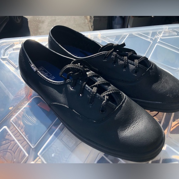 Keds Champion WH45780 Originals Women Sneakers Black Leather Shoes Size 10 - Picture 3 of 12